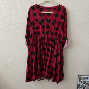 Red and Black buffalo check dress